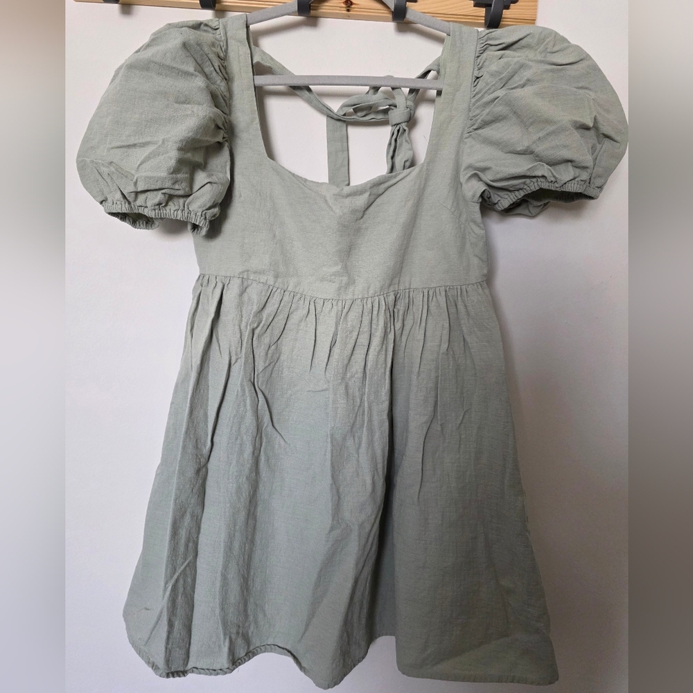Altar'd State‎ Sage Green Baby Doll Cotton Dress